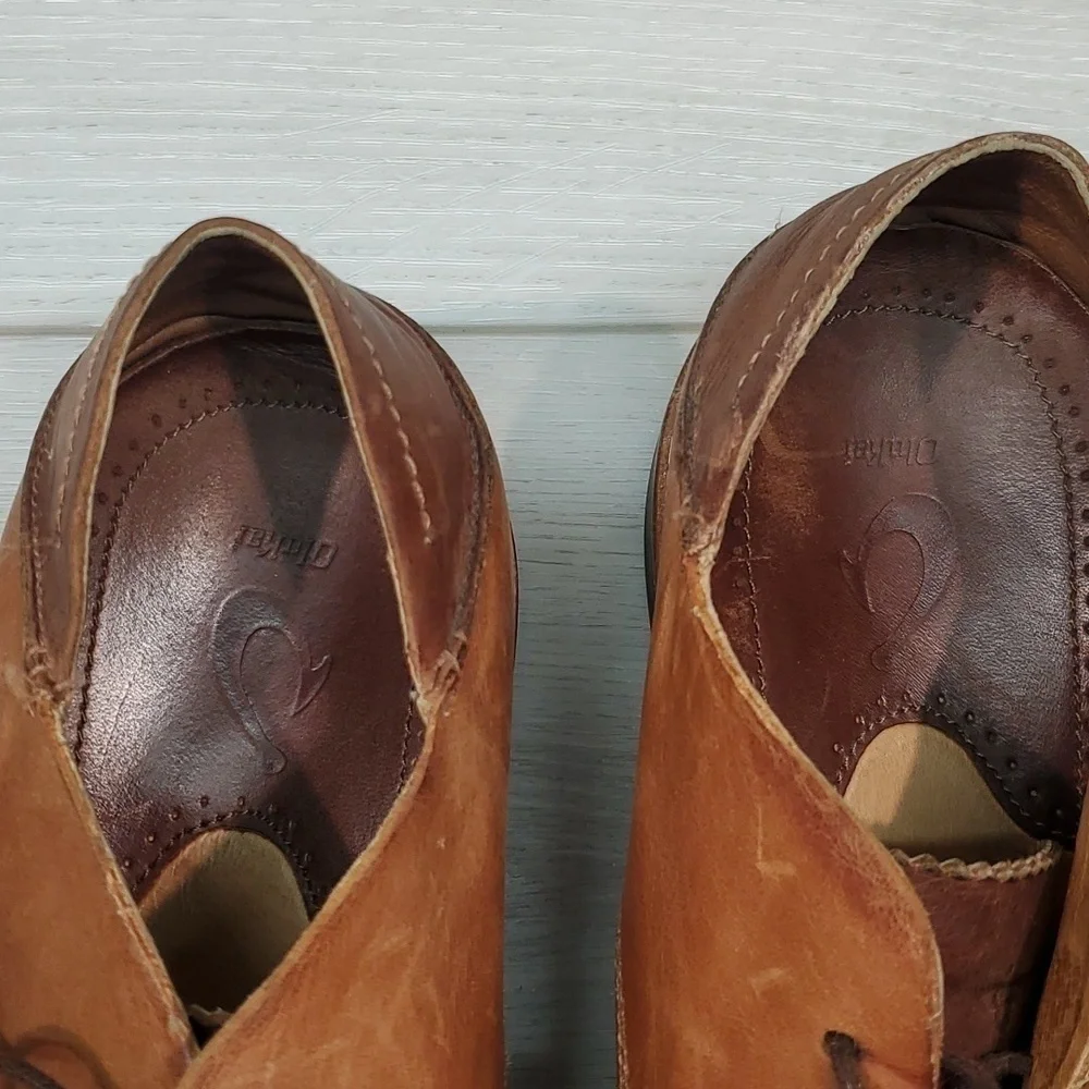 Olukai Mens Walino M Leather Oxford Slip on dress shoes sz 9.5